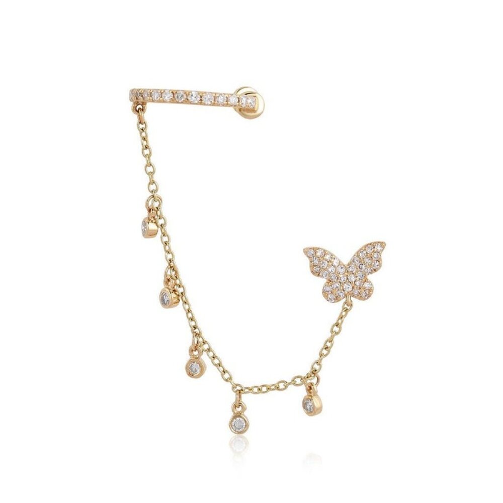 Baguette Edge 14K (or 18k upon request) Yellow Gold Diamond Earrings